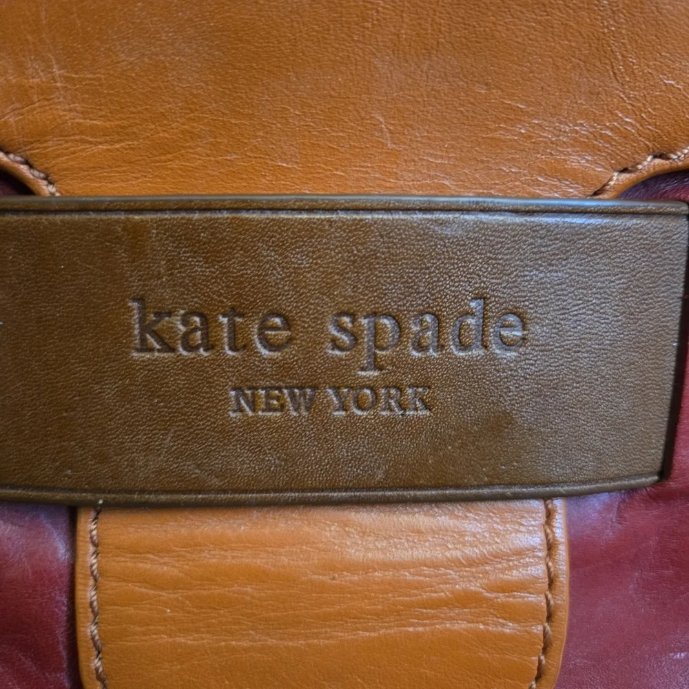 Kate Spade Red and Orange Leather Tote Bag